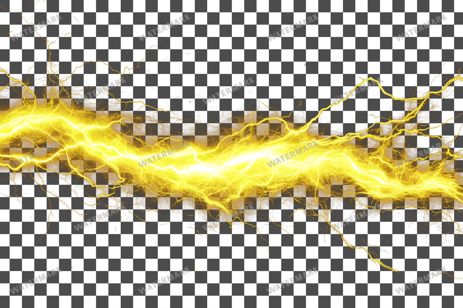 Yellow Lightning Strike Transparent Overlay Pngs