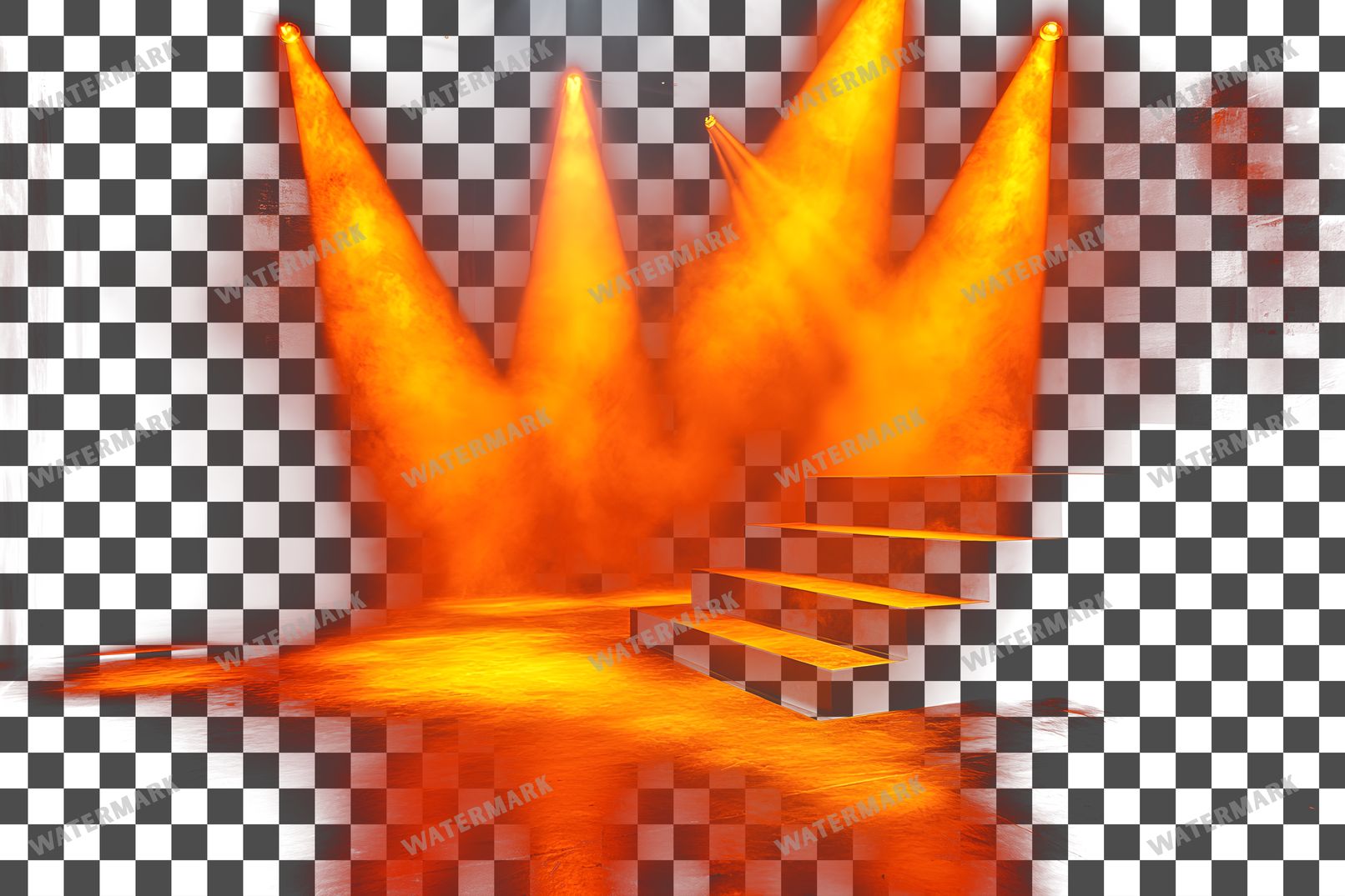 Yellow Neon Lighting Dramatic Shadows Transparent Overlay Pngs