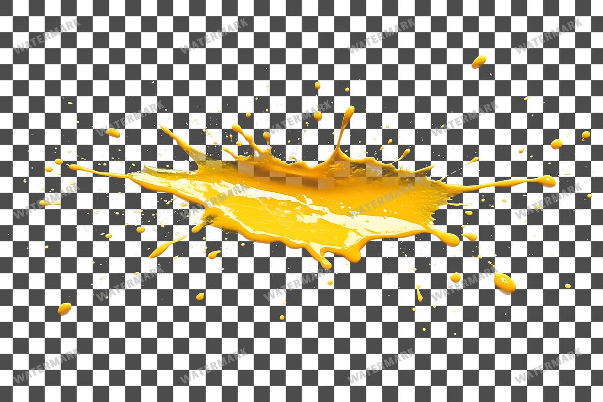 Yellow Paint Splatter Abstract Splashes Transparent Overlay Pngs