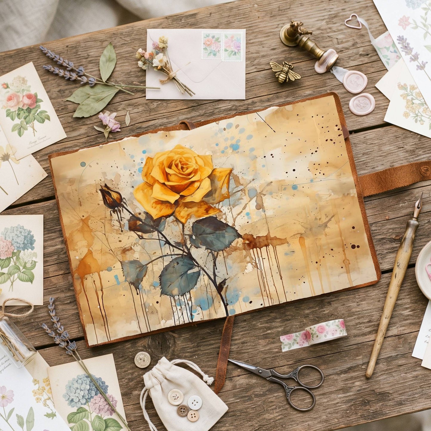 Yellow Roses Digital Papers