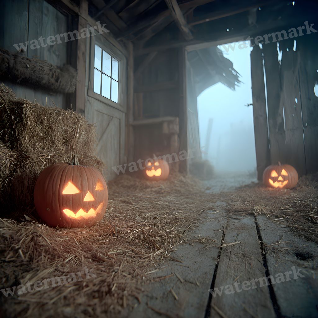 Abandoned Barn Loft At Midnight Backdrop Images