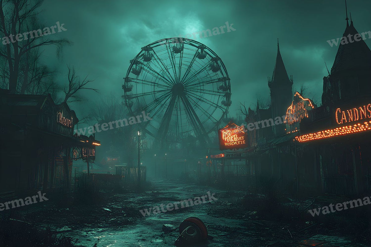 Abandoned Carnival Spooky Backdrop Images