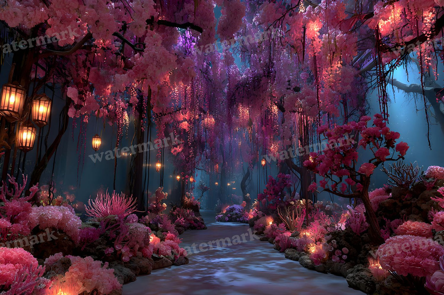 Alice Wonderland Magical Forest Backdrop Images