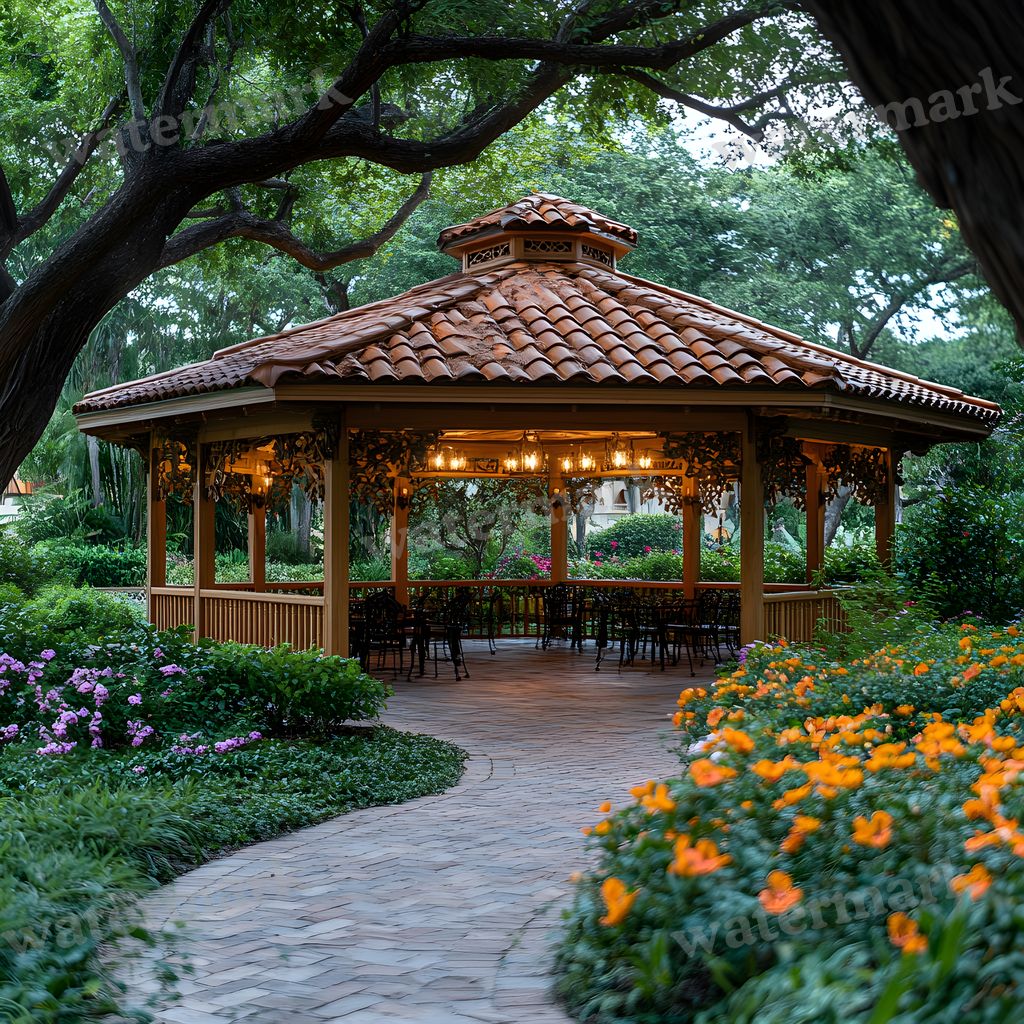 Baroque Garden digital photo backdrop for photo editing, preview 6