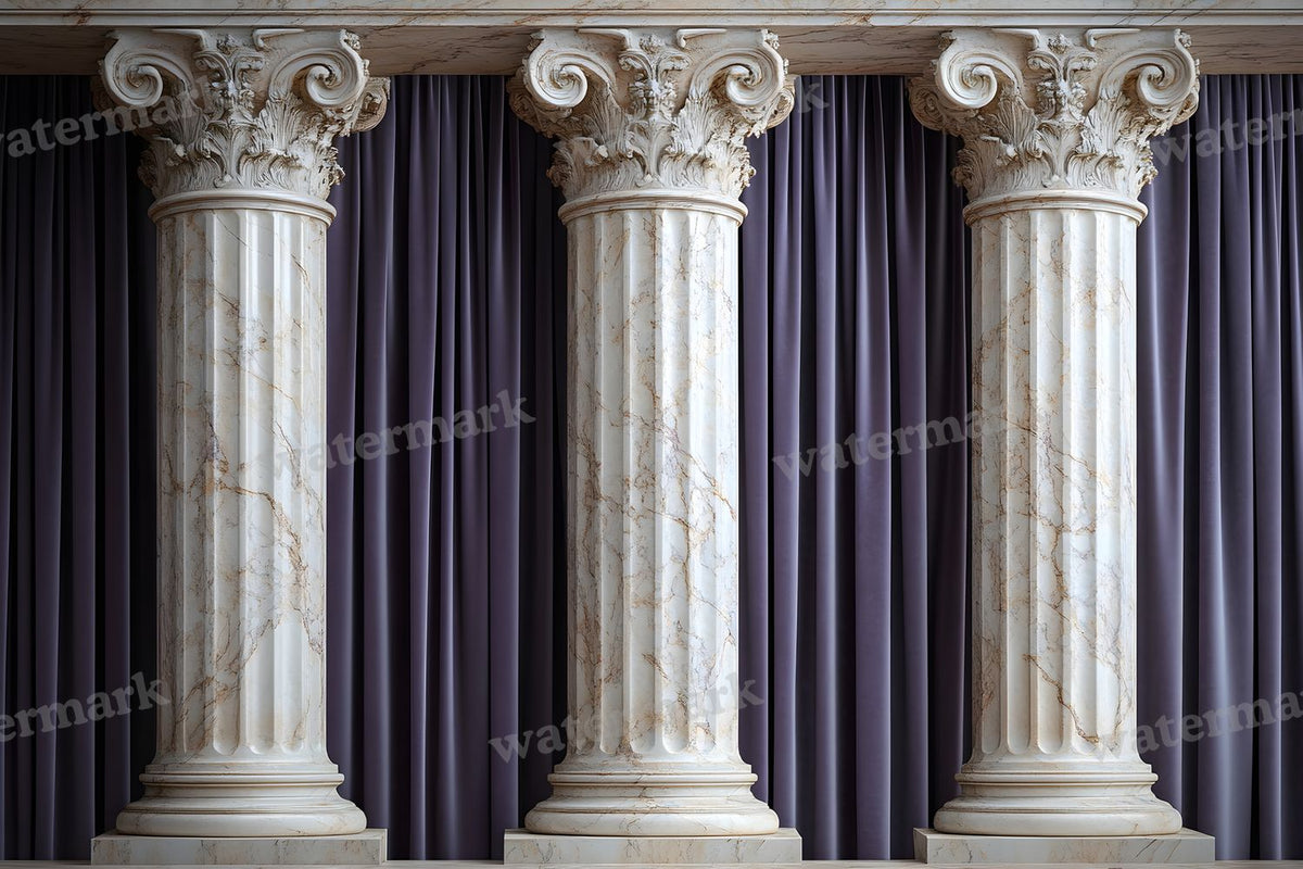 Baroque Marble Columns digital photo backdrop for photo editing, preview 6