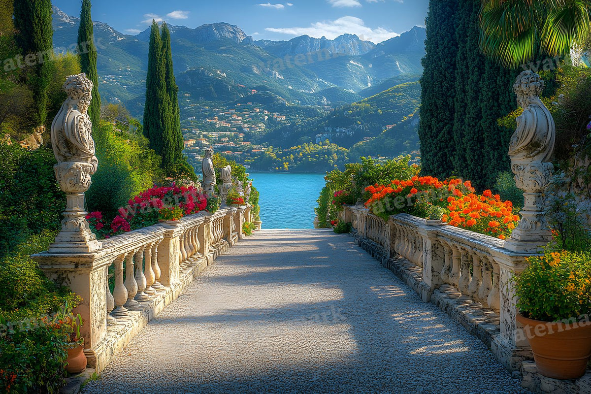 Baroque Marble Garden digital photo backdrop for photo editing, preview 6