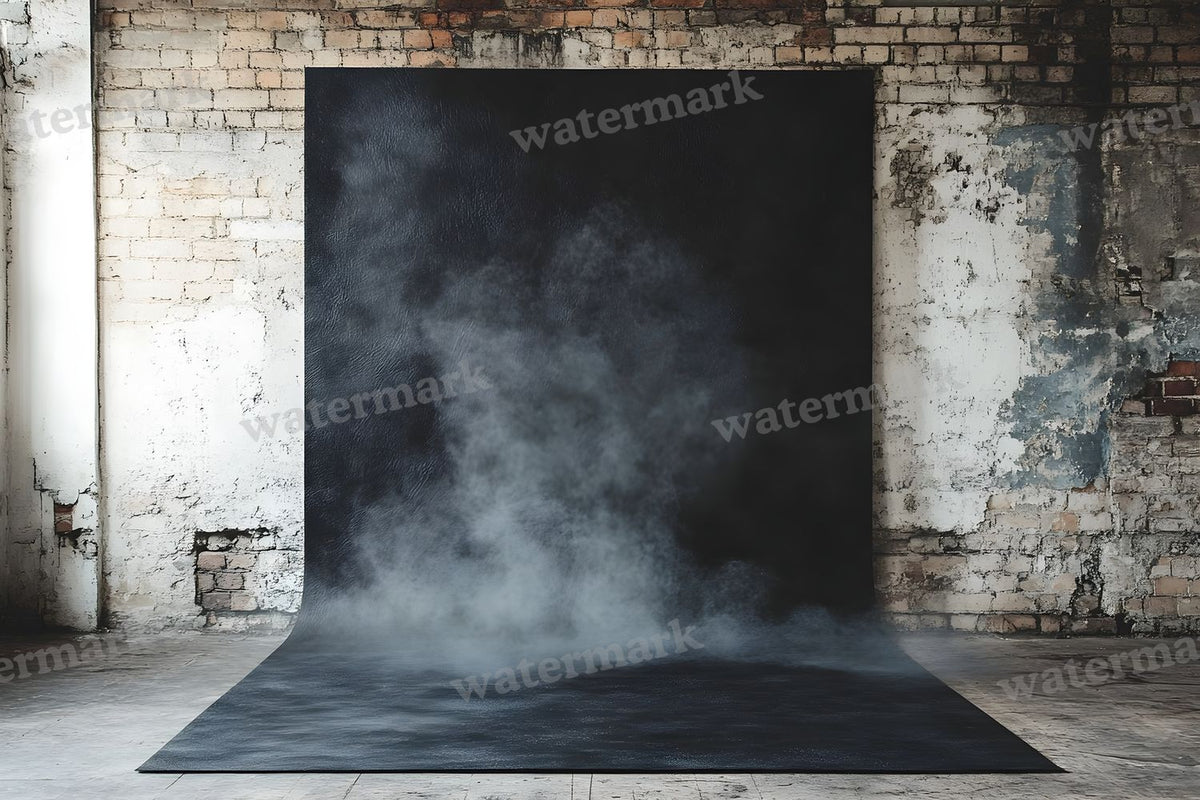 Black Texture Ethereal digital photo backdrop for photo editing, preview 6