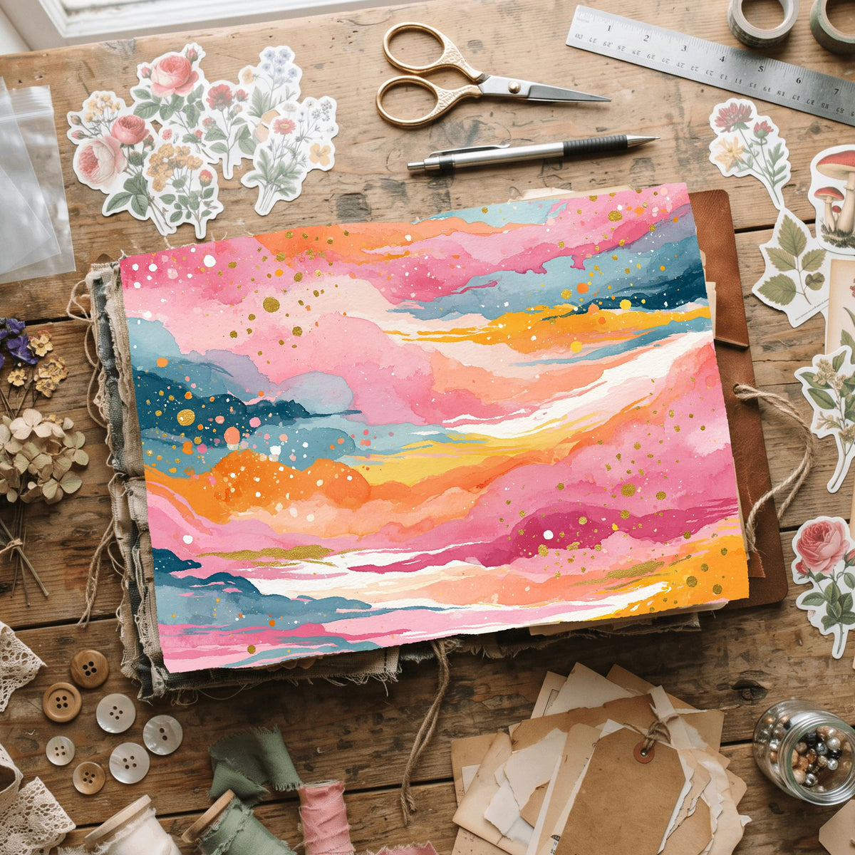 Blush & Rose Gold Watercolor Texture