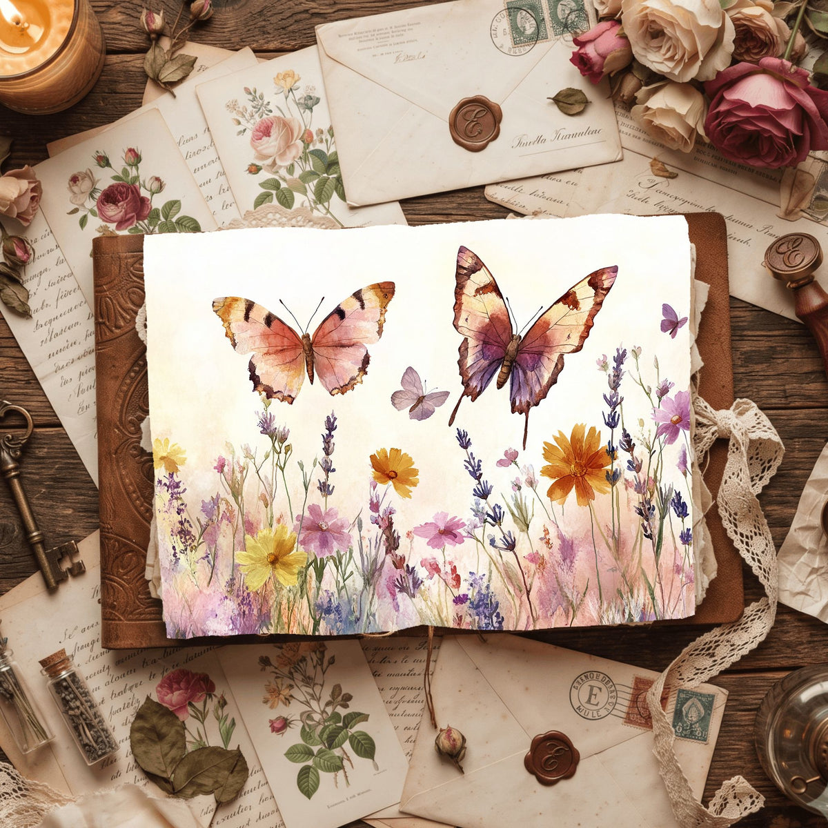 Butterfly Wildflower Meadow Writing Paper
