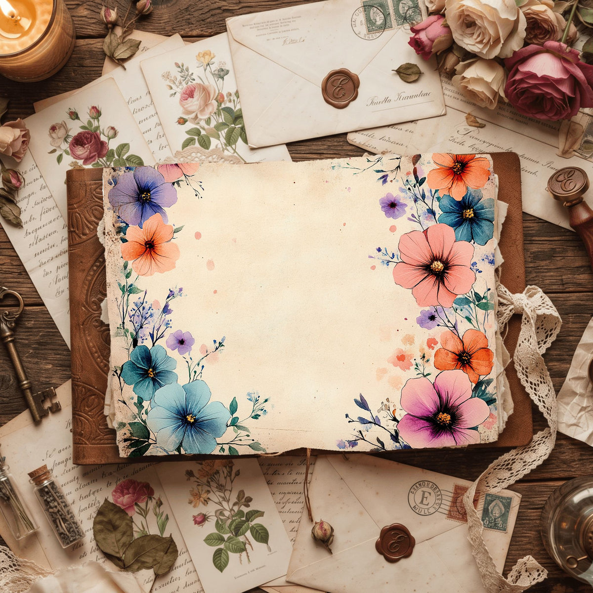 Cotton Candy Wildflower Printable Paper