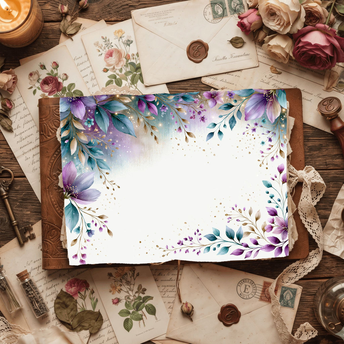 Delicate Botanical Border Frame