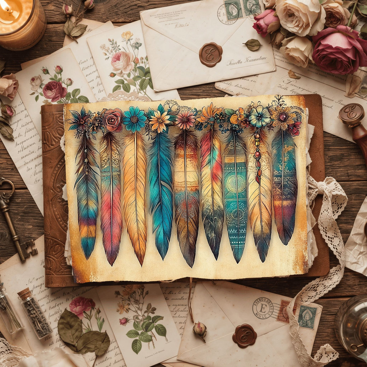 Dreamy Aged Vintage Printable Paper