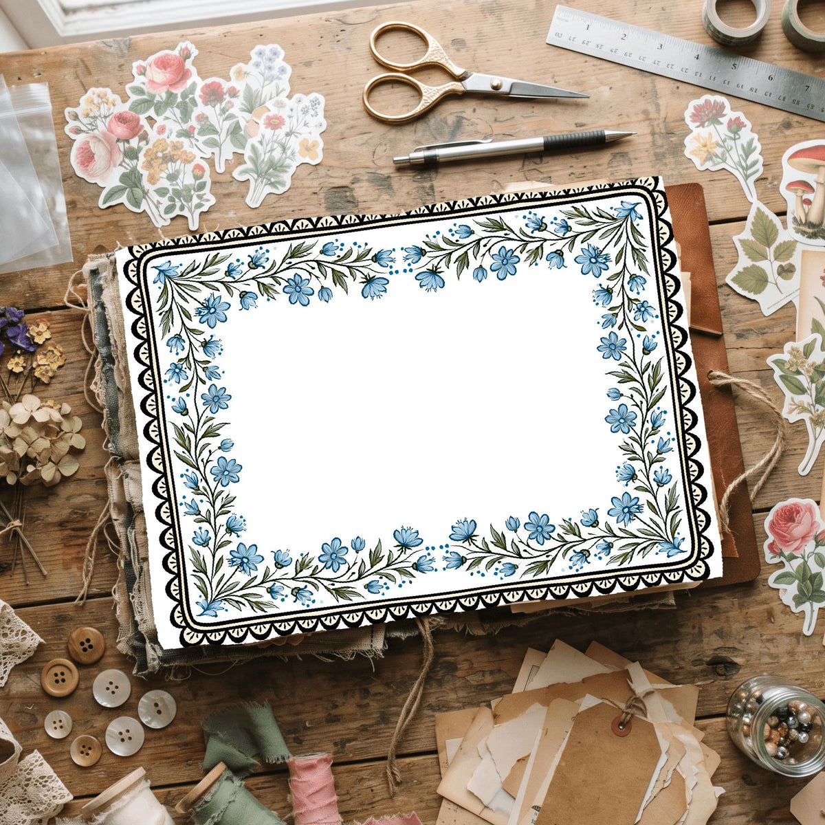 Folk Art Floral Border Frame