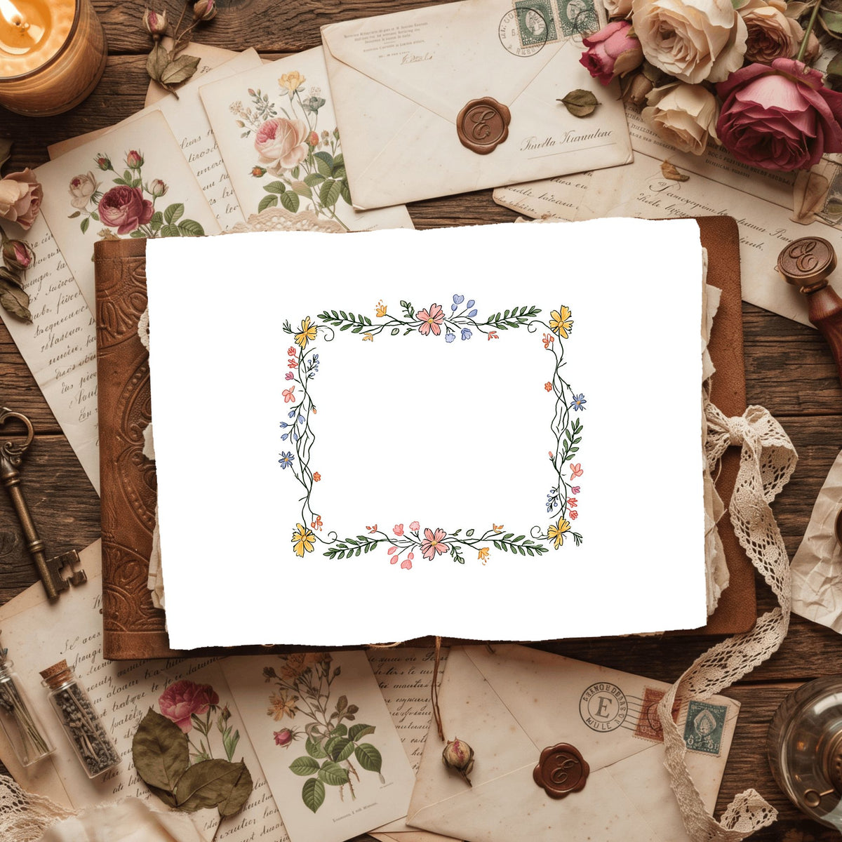 Folk Art Watercolor Floral Pattern