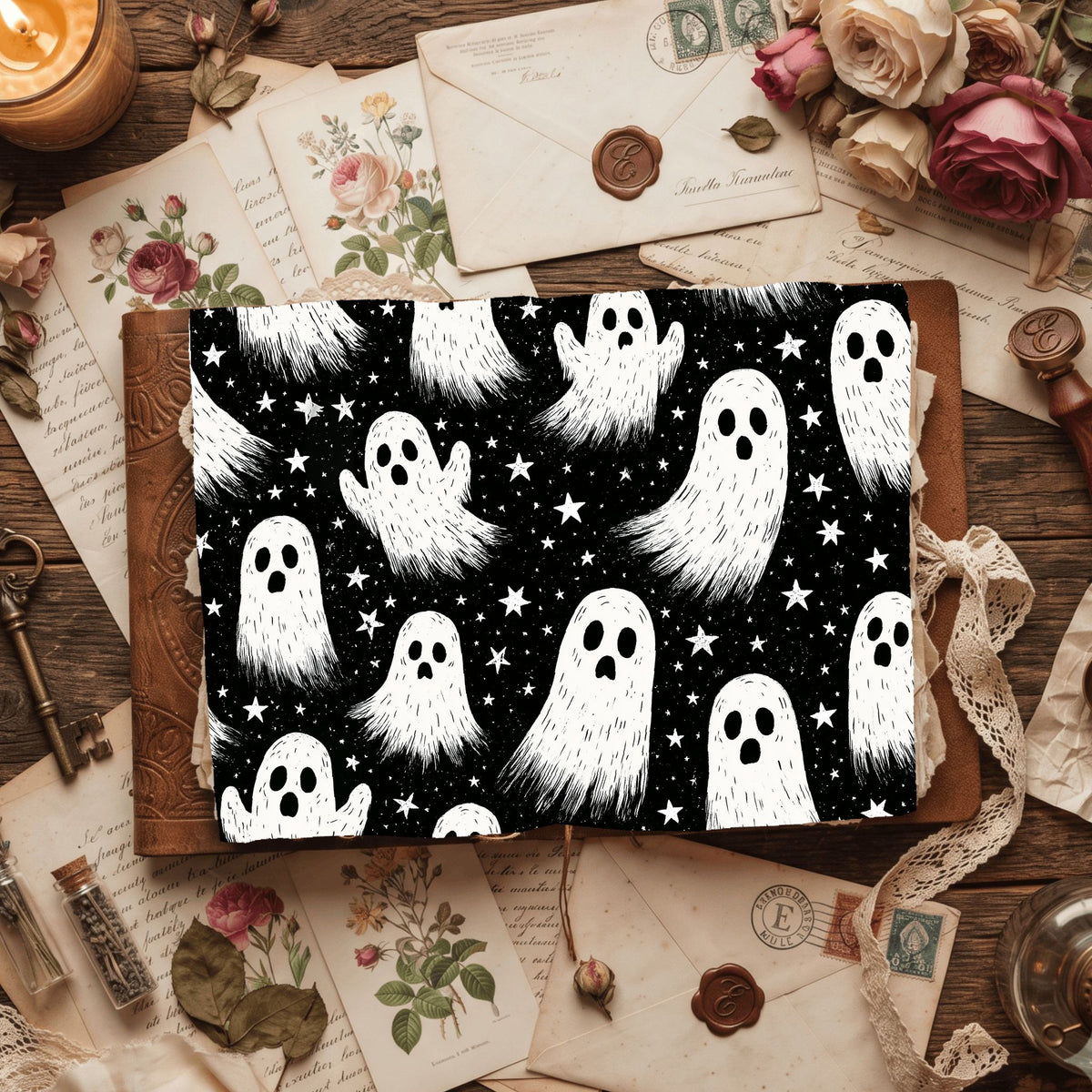 Halloween Ghost Seamless Pattern