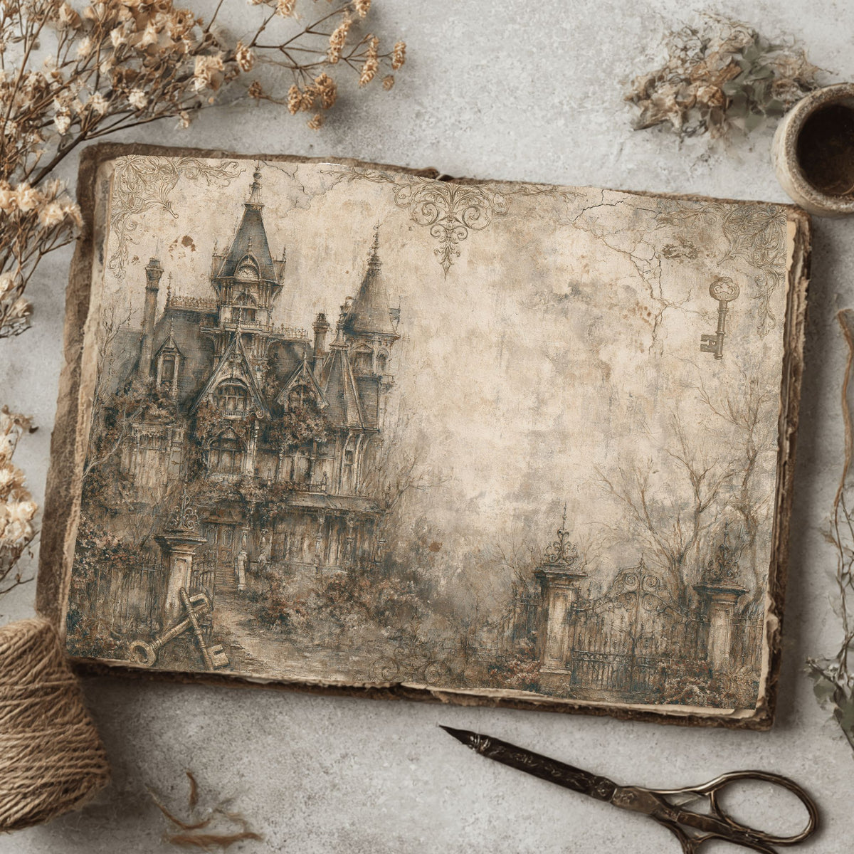 Haunted Victorian Manor Journal Paper