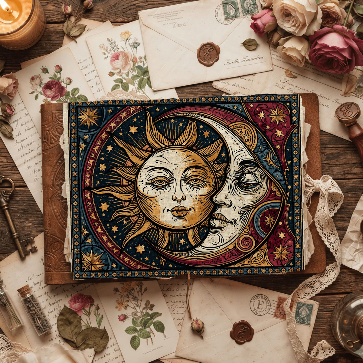 Medieval Celestial Sun & Moon
