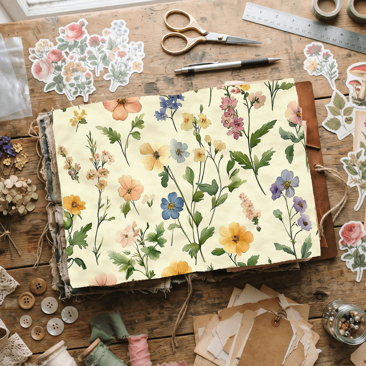 Pastel Botanical Bloom Paper