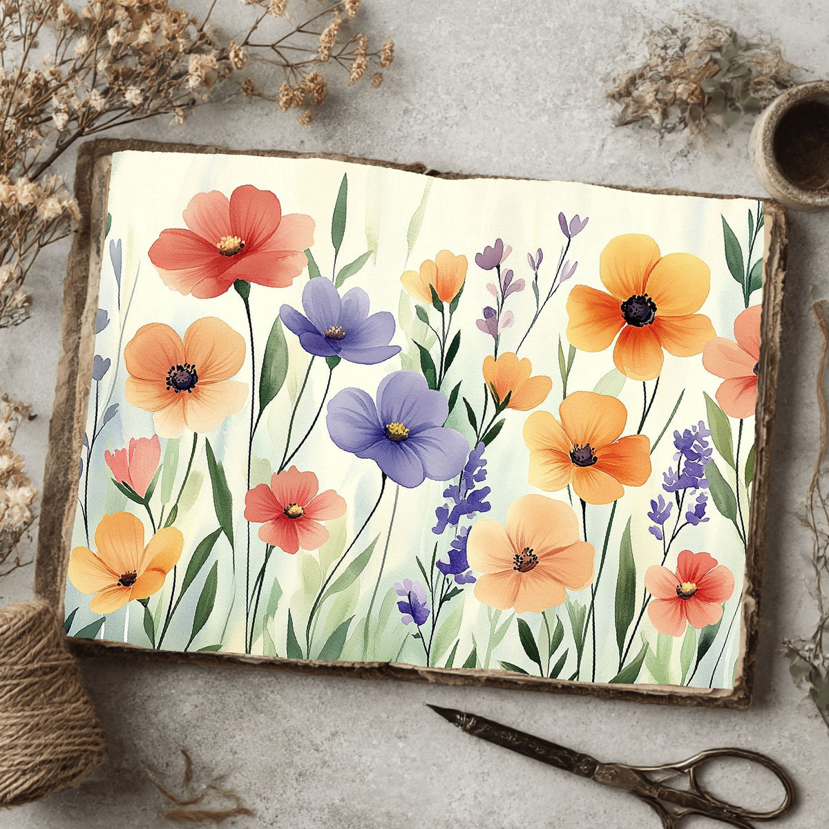 Pastel Botanical Floral Bloom Paper