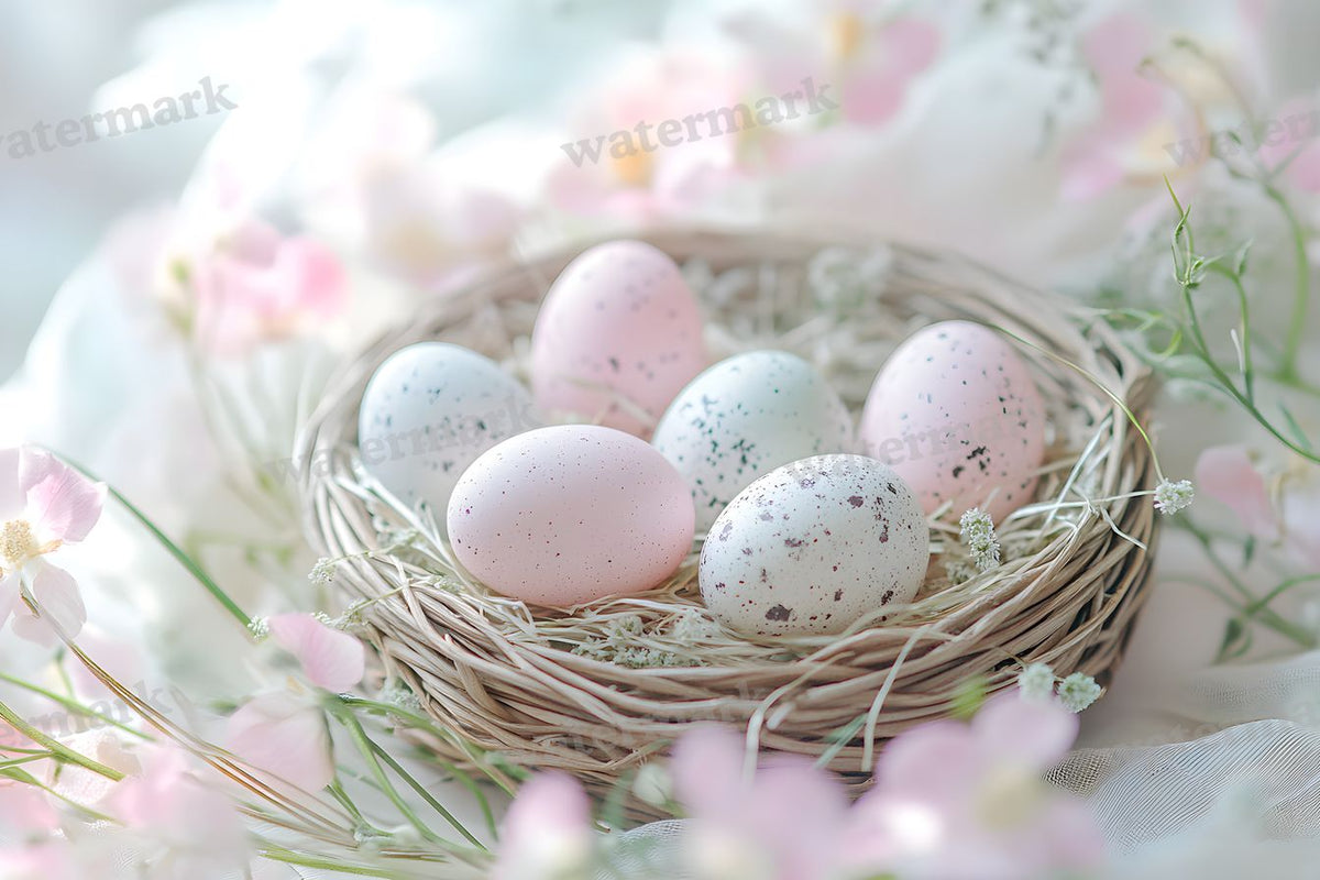 Pastel Easter Basket Backdrop Images