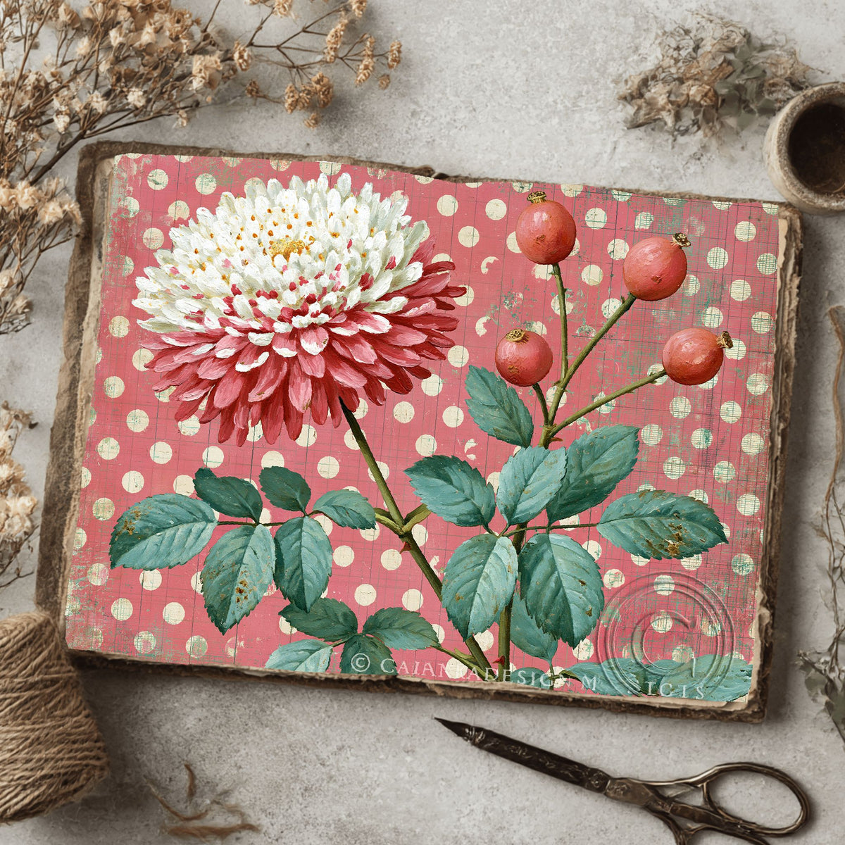Pink Shabby Chic Journal Paper