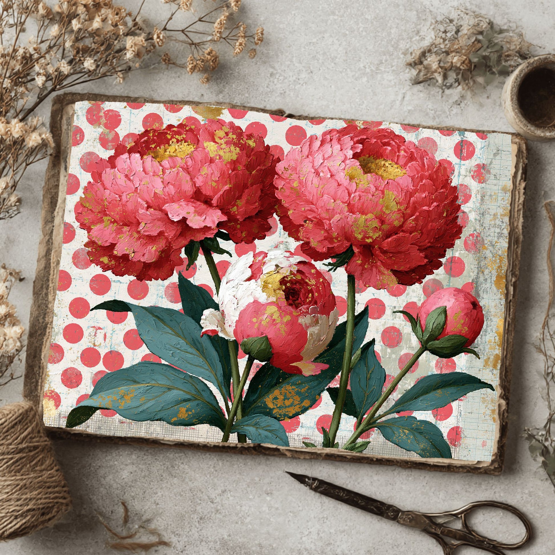 Pink & Gold Shabby Chic Journal Paper