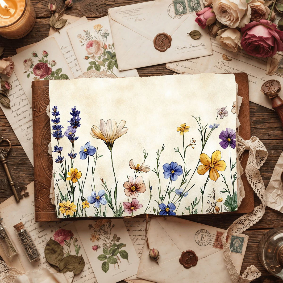 Pressed Wildflower Stationery Paper