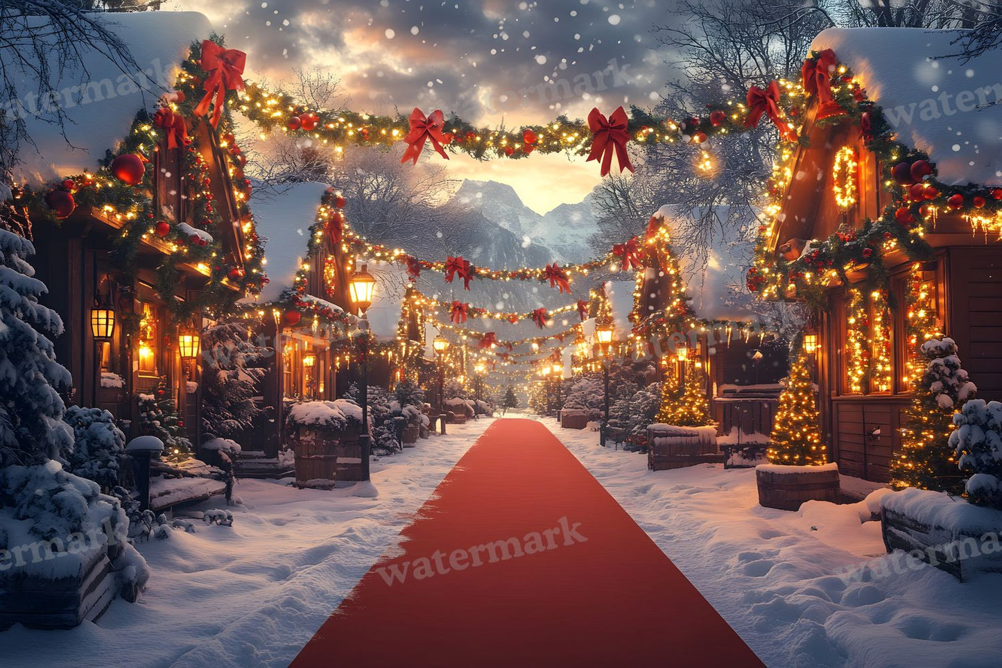 Red Christmas Backdrop Images