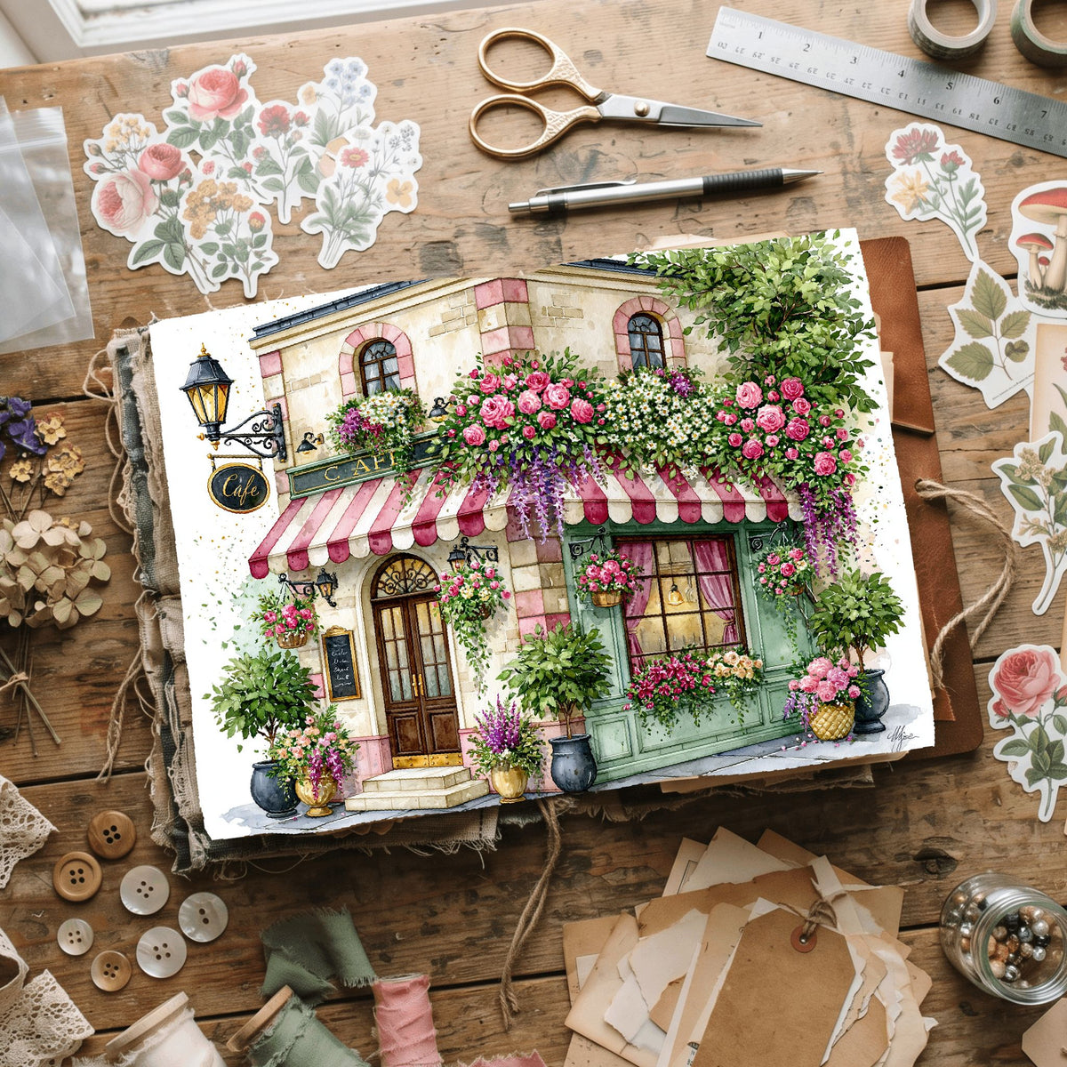 Romantic Parisian Cafe�� Watercolor