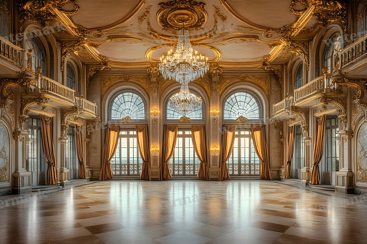 Royal Ornate Ballroom digital photo backdrop for photo editing, preview 6