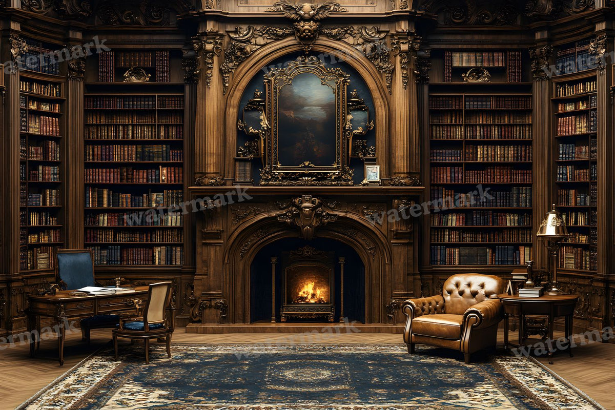 Royal Study Elegance digital photo backdrop for photo editing, preview 6