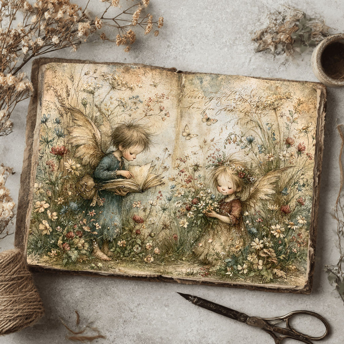 Rustic Angels & Wildflowers Journal Paper