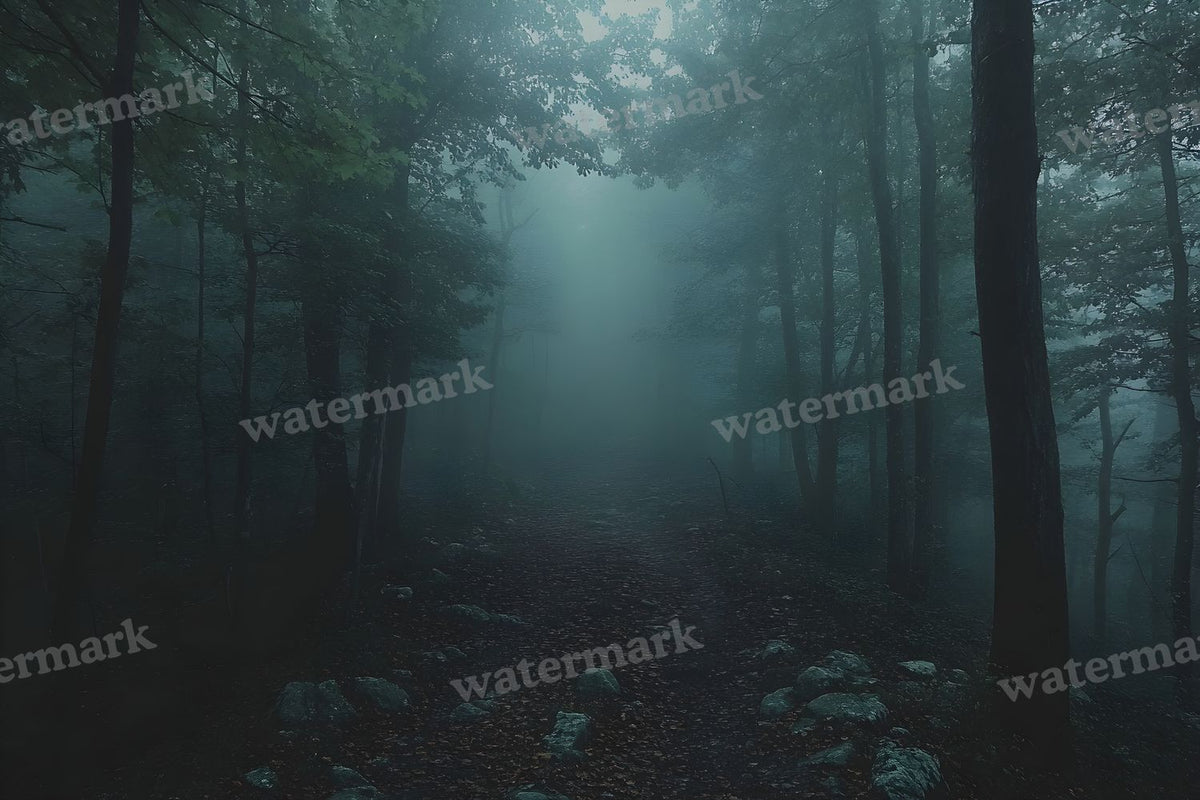 Spooky Forest digital photo backdrop for photo editing, preview 6