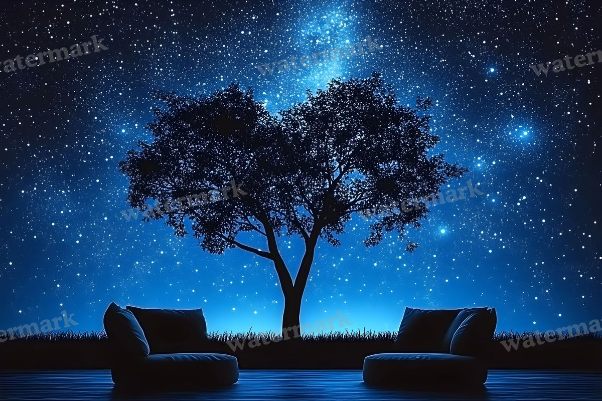 Starry Night Sky digital photo backdrop for photo editing, preview 6