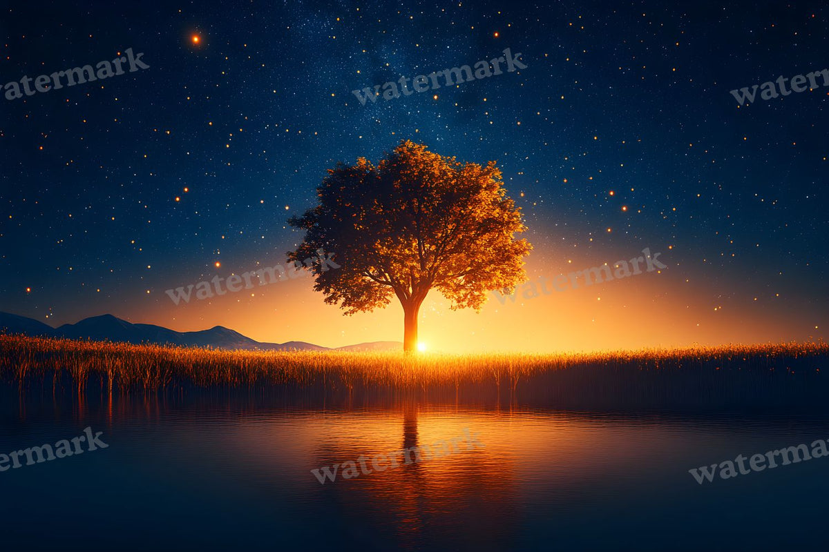 Starry Night Sky digital photo backdrop for photo editing, preview 6