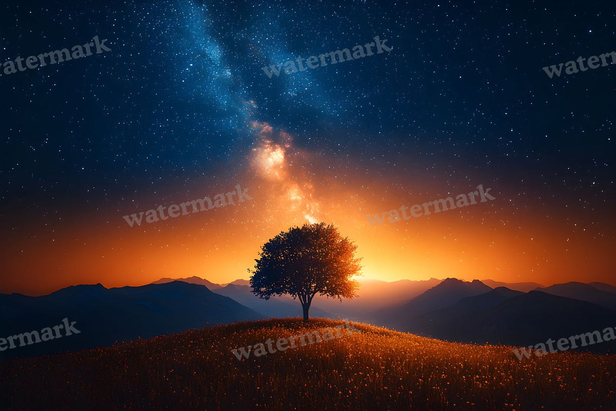 Starry Night Sky digital photo backdrop for photo editing, preview 6