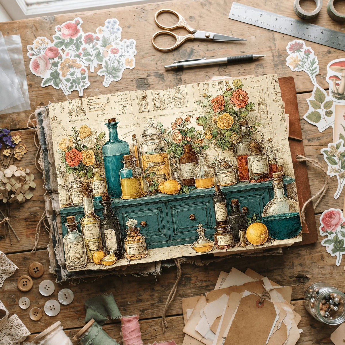 Steampunk Apothecary Journal Paper