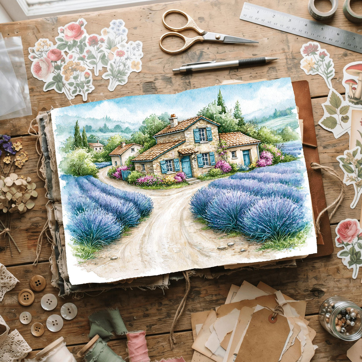 Traditional Watercolor Landscape