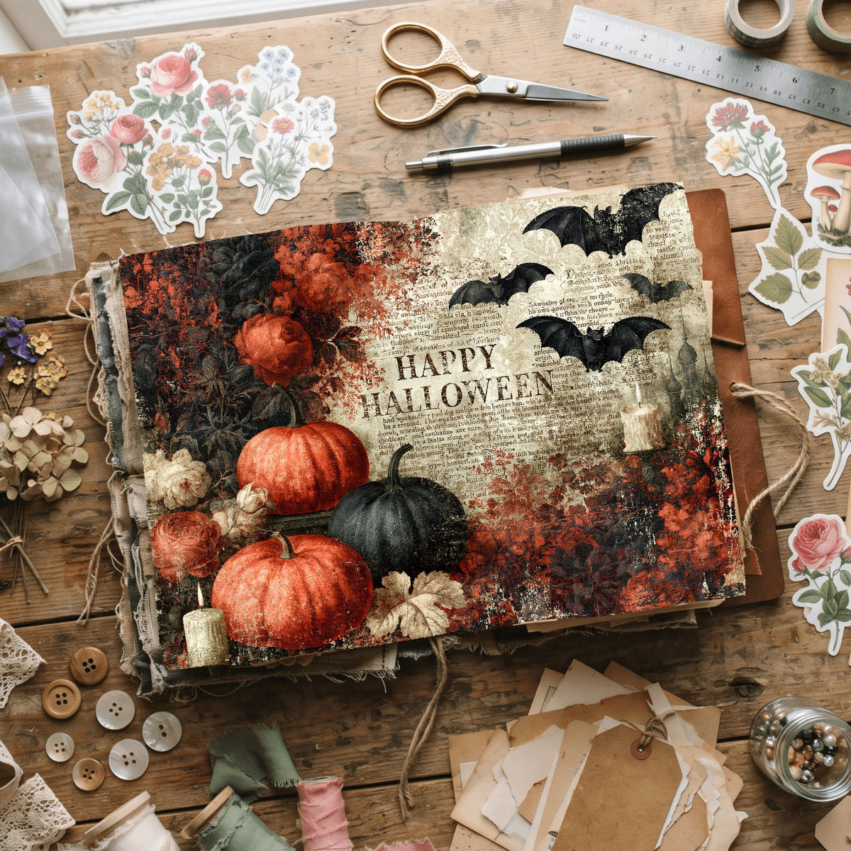 Vintage Halloween Printable Journal Paper