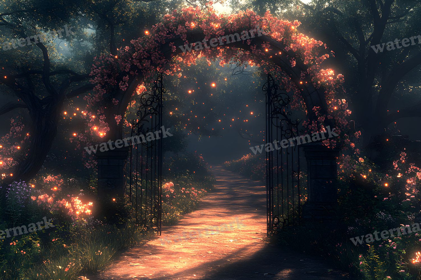 Whimsical Garden Arch Door Backdrop Images