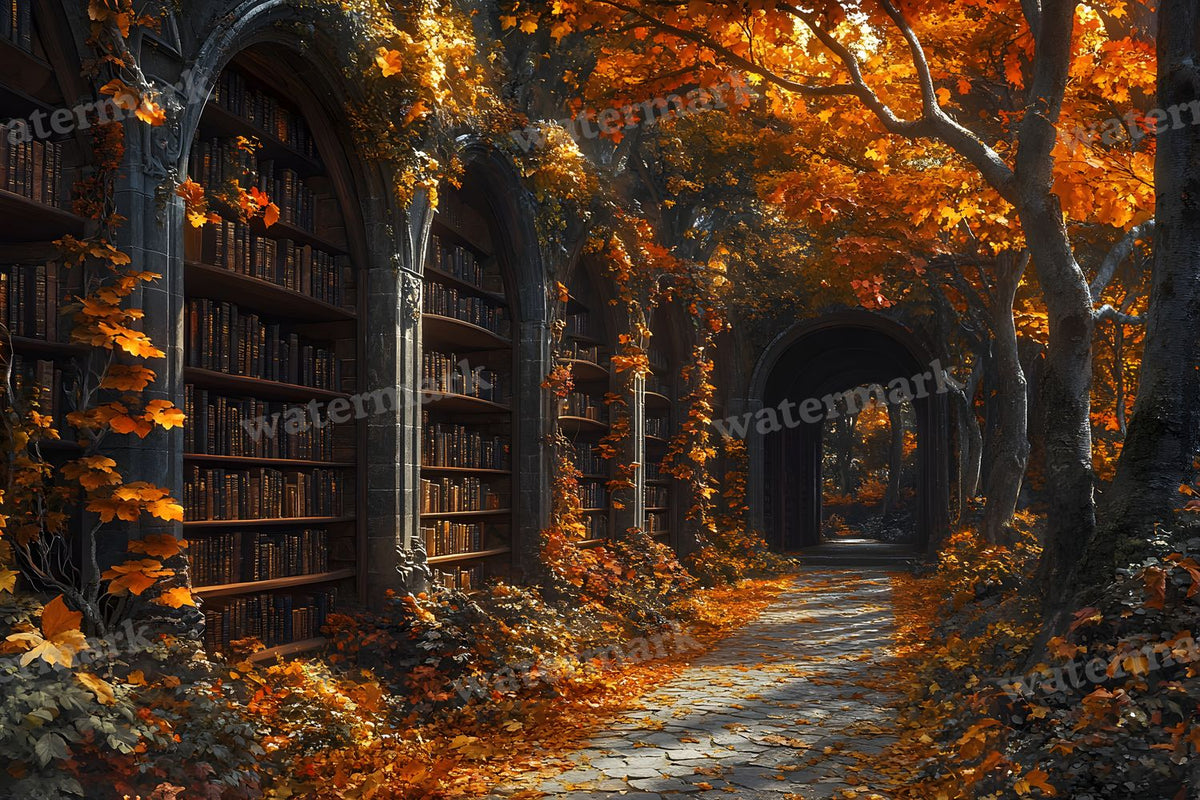 Whisper Library Forest digital photo backdrop for photo editing, preview 6