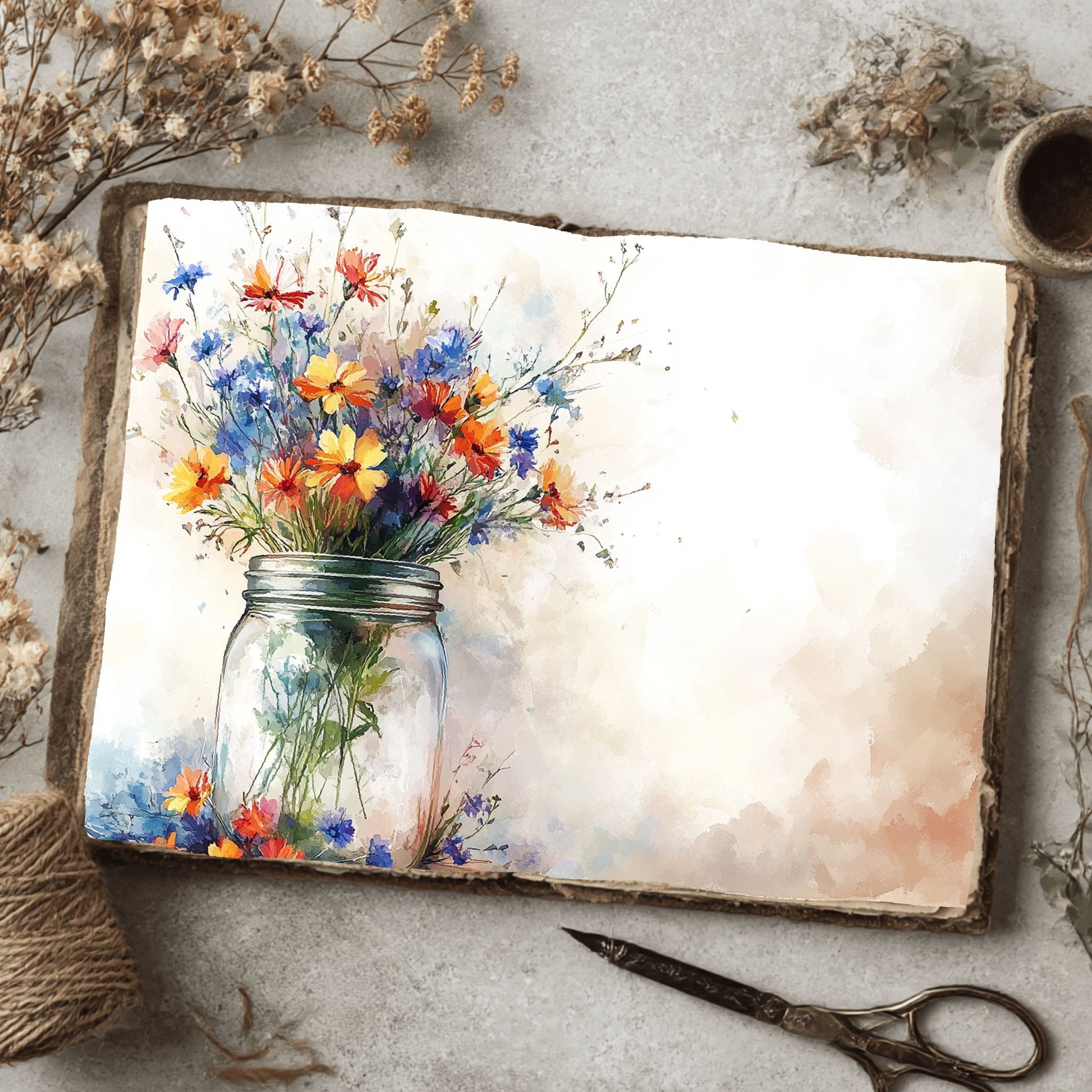 Wildflower Mason Jar Writing Paper