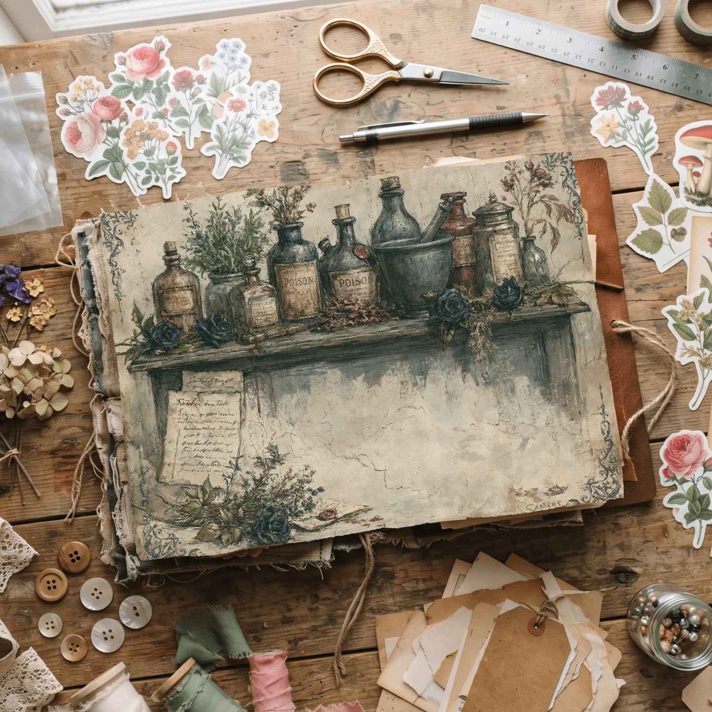 Witchy Gothic Apothecary Journal Paper