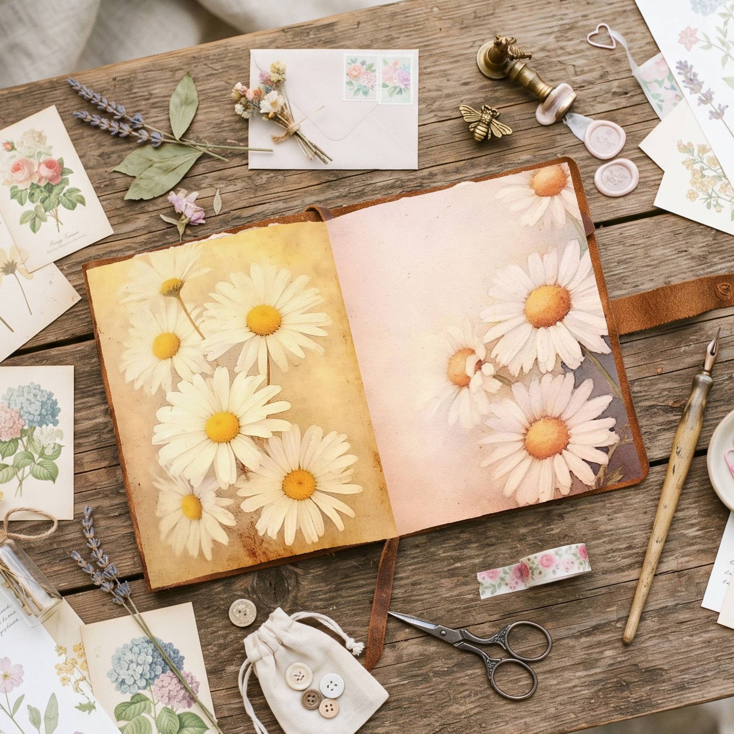 Daisy Fuchsia Hues Double Pages