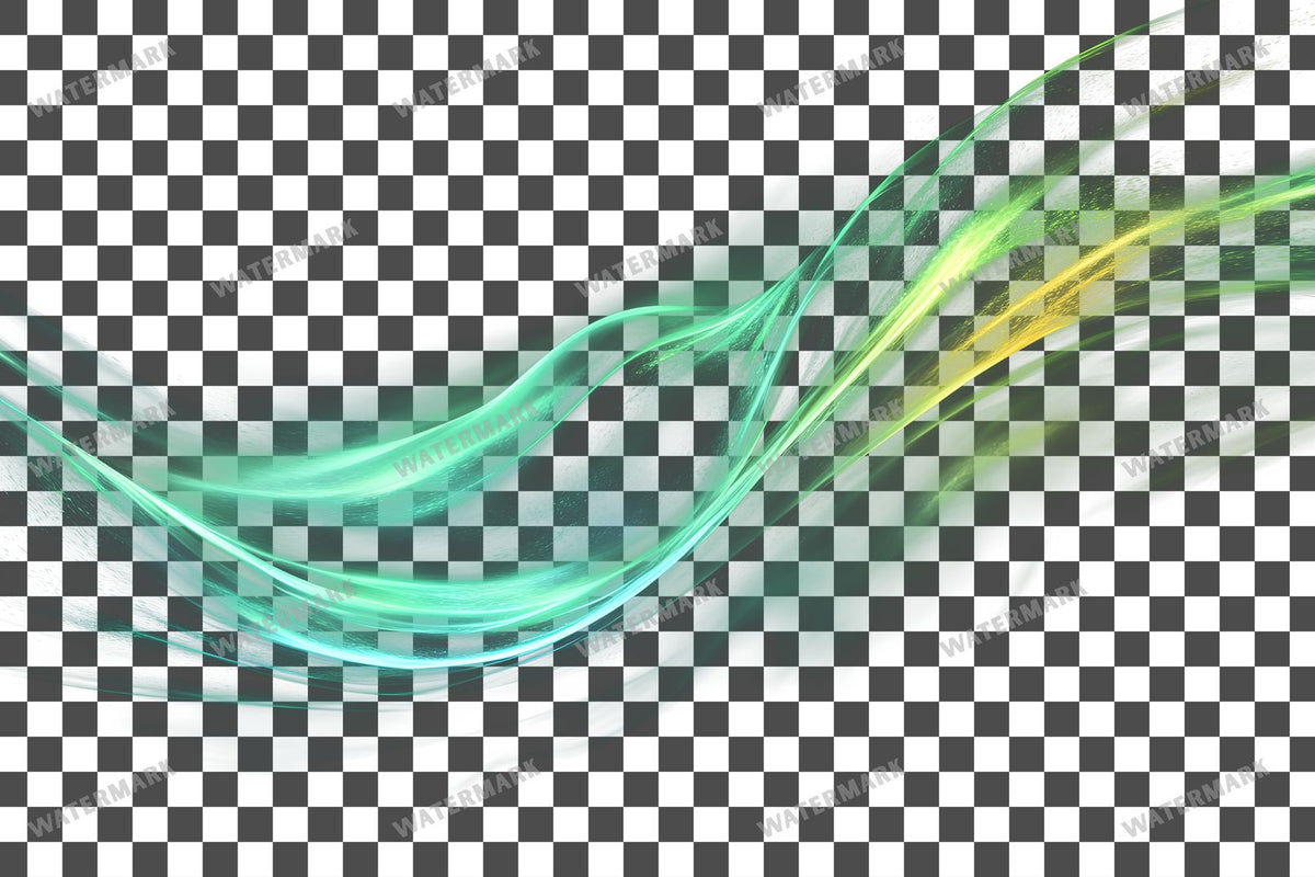 Abstract Green Light Streaks Dynamic Transparent Overlay Pngs