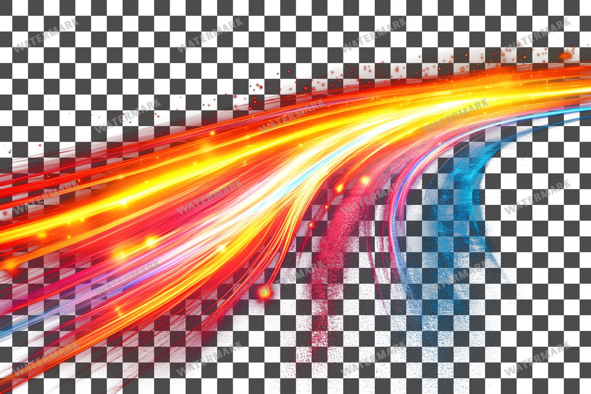 Abstract Light Streaks Dynamic Motion Transparent Overlay Pngs