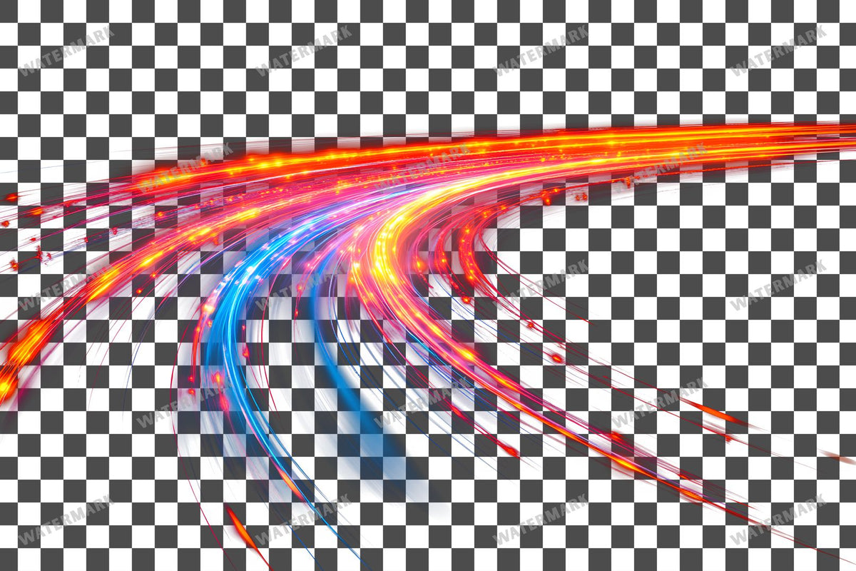 Abstract White Light Streaks Dynamic Transparent Overlay Pngs