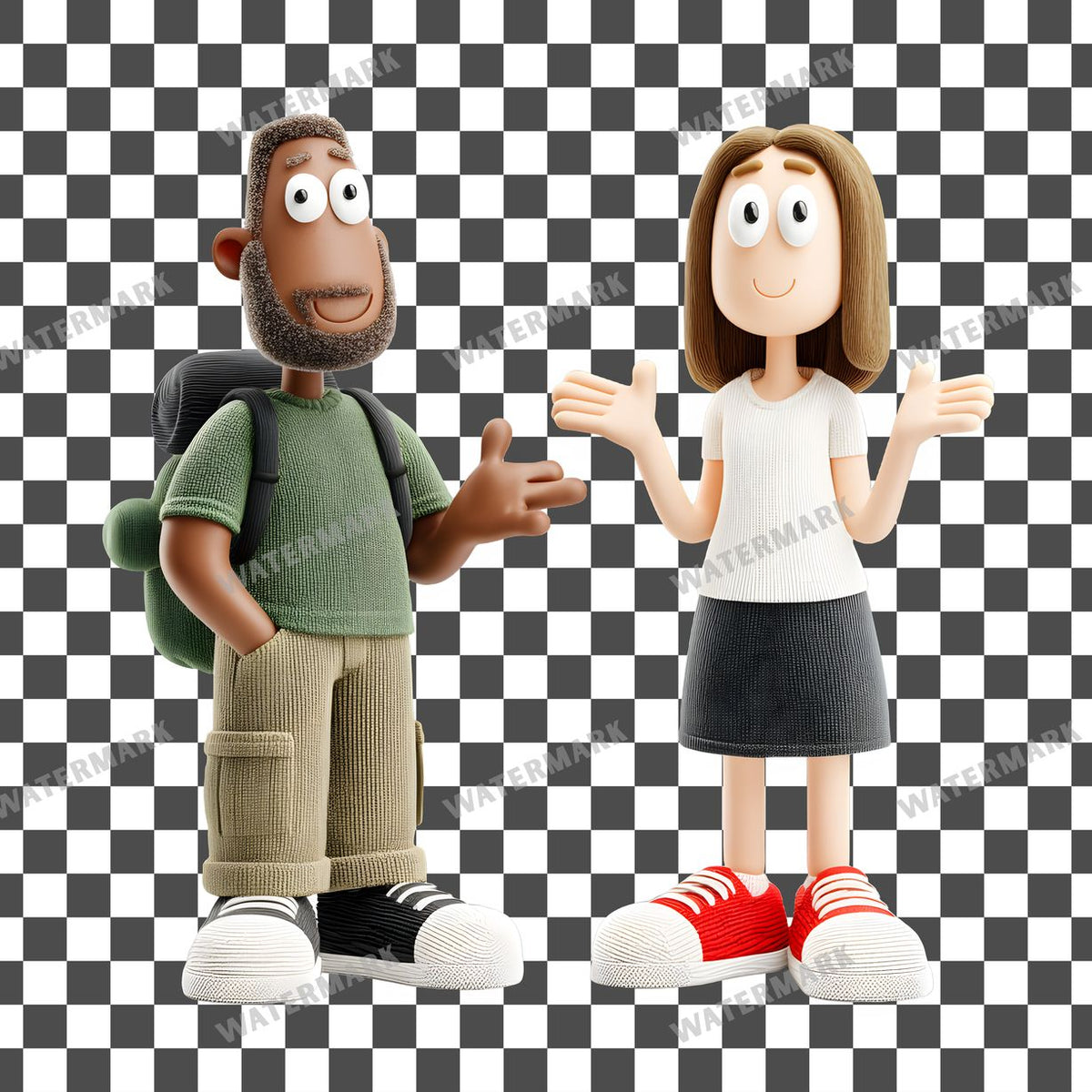 Backpacker Couple Clipart Pngs