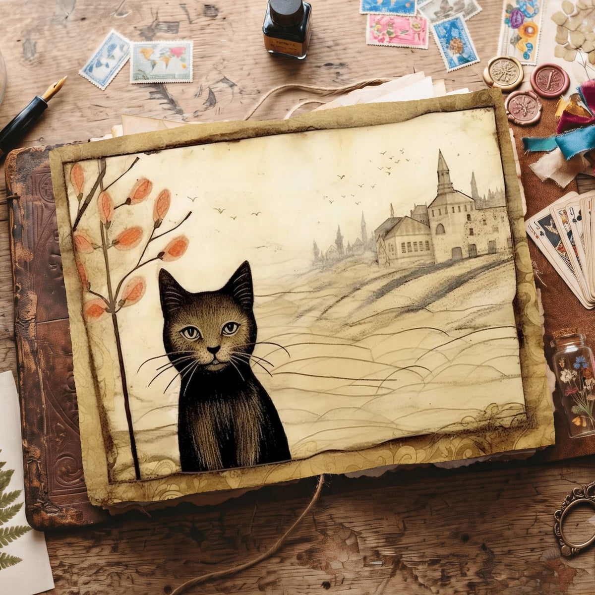 Black Cats Digital Papers
