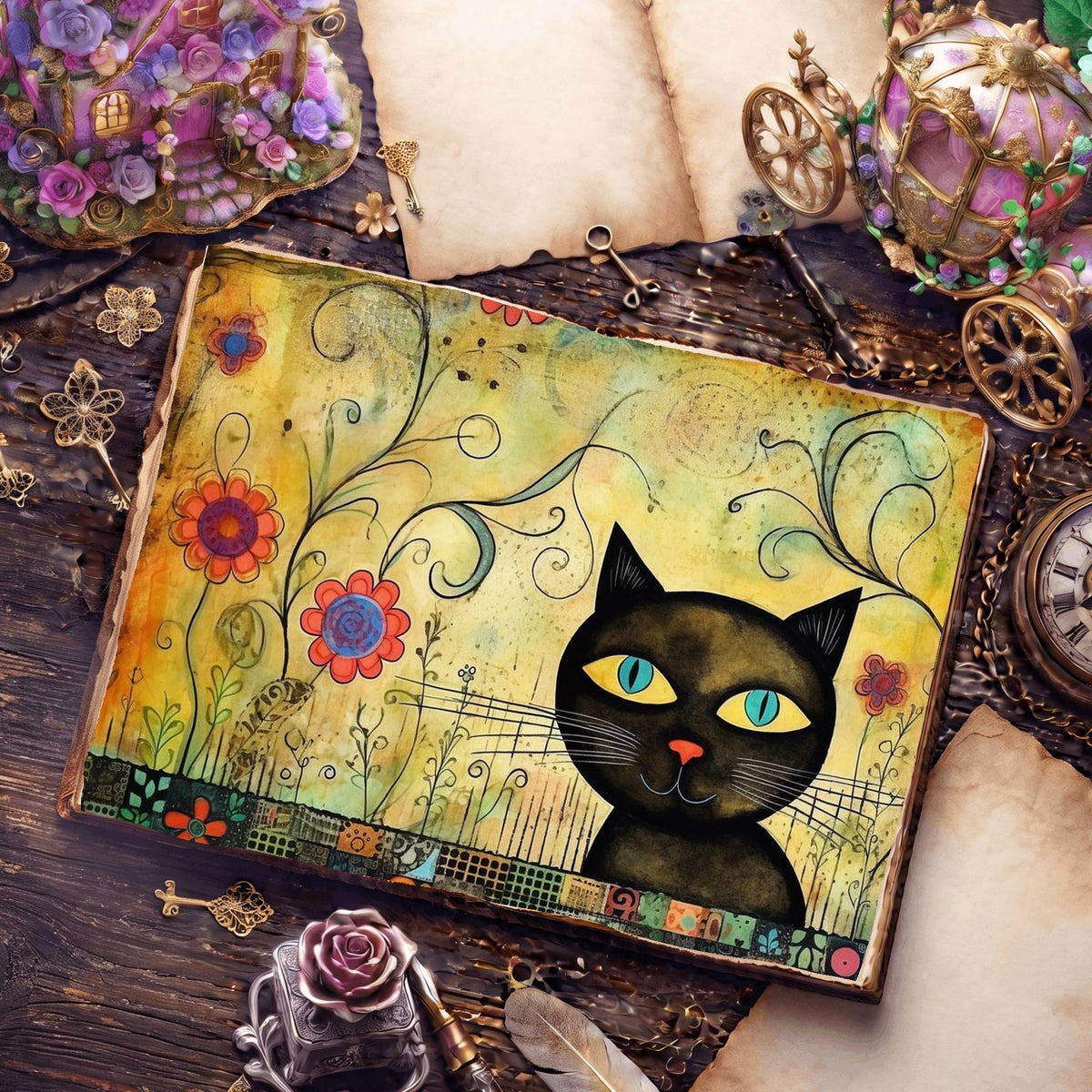Black Cats Digital Papers